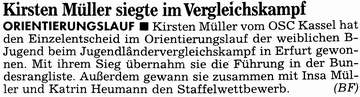 OL: Kirsten Müller siegte im Vergleichskampf