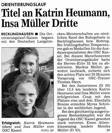 OL: Titel an Katrin Heumann, Insa Müller Dritte