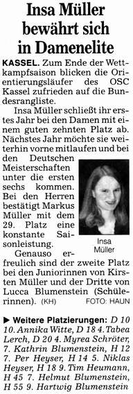 OL: Insa Müller bewährt sich in Damenelite