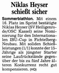 SB: Niklas Heyser schießt sicher