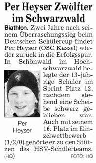 B: Per Heyser  Zwölfter im Schwarzwald