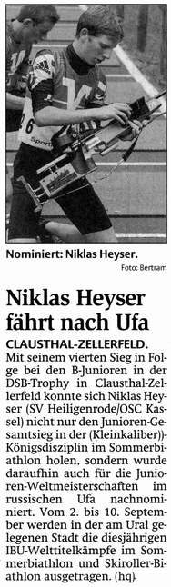 SB: Niklas Heyser fährt nach Ufa