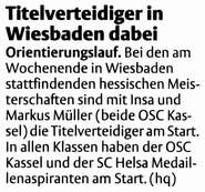 OL: Titelverteidiger in Wiesbaden dabei