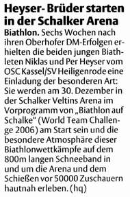 B: Heyser-Brüder starten in der Schalker Arena