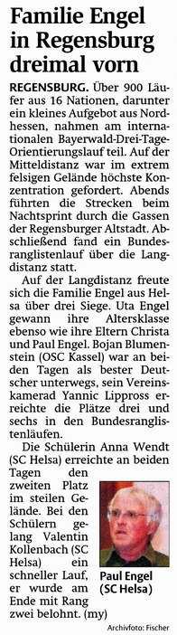 OL: Famile Engel in Regensburg drei Mal vorn