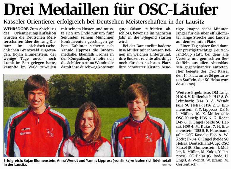 OL: Drei Medaillen  für OSC-Läufer
