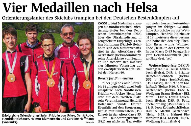 OL: Vier Medaillen nach Helsa