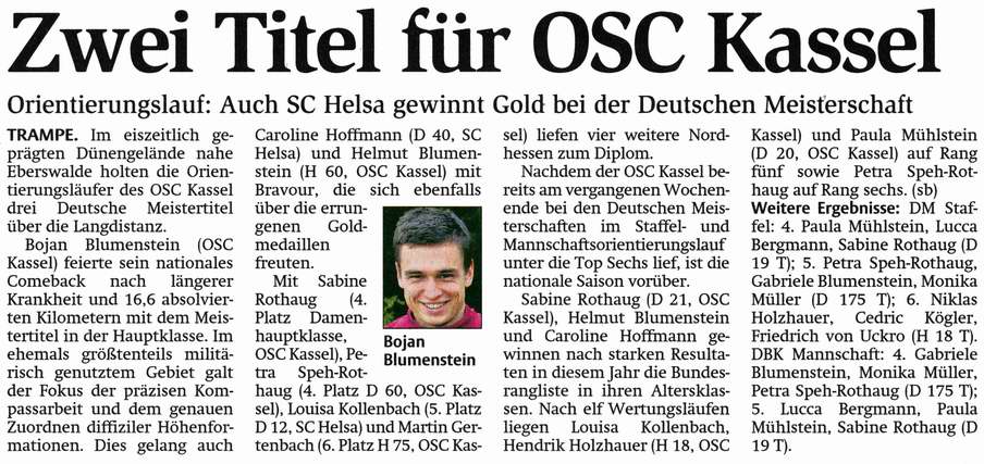 OL: Zwei Titel für OSC Kassel