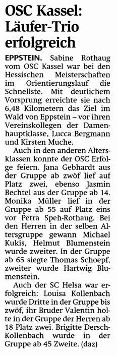 OL: OSC Kassel: Läufer-Trio erfolgreich