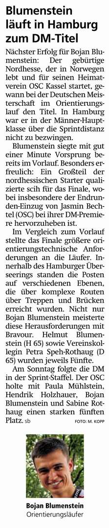 OL: Blumenstein läuft in Hamburg zum DM-Titel